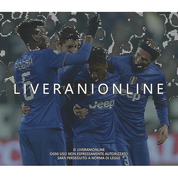 Coppa Italia TIM Cup 2014/2015 Ottavi di Finale Torino - 15.01.2015 Juventus-Verona Nella Foto: esultanza dopo il gol di coman con chiellini e pogba /Ph.Vitez-Ag. Aldo Liverani