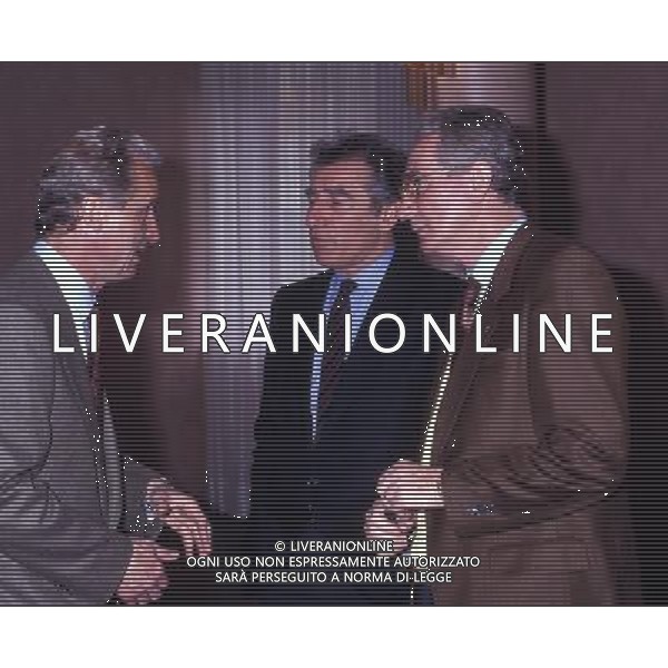 RETROSPETTIVA AZEGLIO VICINI NELLA FOTO AZEGLIO VICINI CON SEGIO BRIGHENTI E GIOVANNI TRAPATTONI AG ALDO LIVERANI SAS