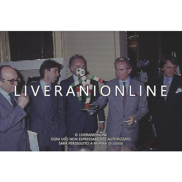 RETROSPETTIVA AZEGLIO VICINI NELLA FOTO AZEGLIO VICINI ALLENATORE CON MASSIMO MORATTI ARRIGO GATTAI E LUCA CORDERO DI MONTEZEMOLO AG ALDO LIVERANI SAS