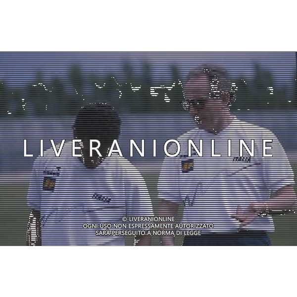 RETROSPETTIVA AZEGLIO VICINI NELLA FOTO AZEGLIO VICINI ALLENATORE CON ROBERTO BAGGIO AG ALDO LIVERANI SAS