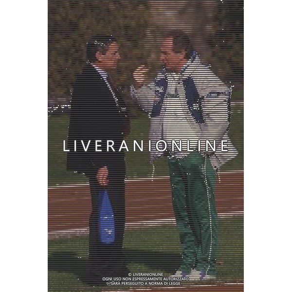 RETROSPETTIVA AZEGLIO VICINI NELLA FOTO AZEGLIO VICINI ALLENATORE CON GIGI RIVA AG ALDO LIVERANI SAS