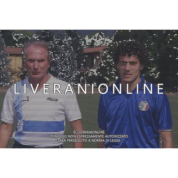 RETROSPETTIVA AZEGLIO VICINI NELLA FOTO AZEGLIO VICINI ALLENATORE CON ROBERTO DONADONI AG ALDO LIVERANI SAS