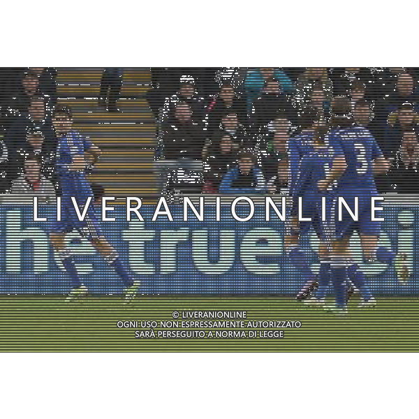 CELE - Chelsea\'s Diego Costa celebrates scoring his sides second goal Photographer /Ashley CrowdenCameraSport Football - Barclays Premiership - Swansea City v Chelsea - Saturday 17th January 2015 - Liberty Stadium - Swansea © CameraSport - 43 Linden Ave. Countesthorpe. Leicester. England. LE8 5PG - Tel: +44 (0) 116 277 4147 - admin@camerasport.com - www.camerasport.com AG ALDO LIVERANI SAS ONLY ITALY