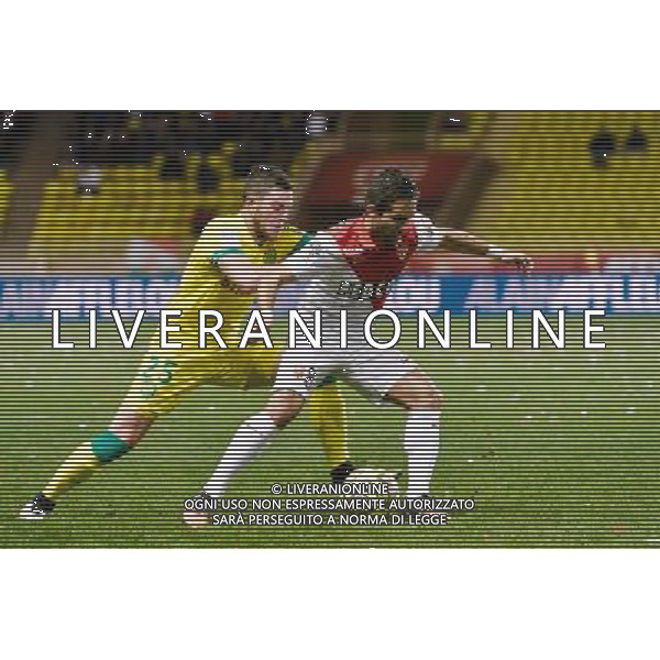 Joao MOUTINHO / Jordan VERETOUT - 17.01.2015 - Monaco / Nantes - 21eme journee de Ligue 1 Photo : Serge Haouzi / Icon Sport AG ALDO LIVERANI SAS ONLY ITALY