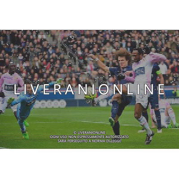 Benjamin LEROY / David LUIZ / Kassim ABDALLAH - 18.01.2015 - Paris Saint Germain / Evian Thonon - 21eme journee de Ligue 1 Photo : Dave Winter / Icon Sport AG ALDO LIVERANI SAS ONLY ITALY