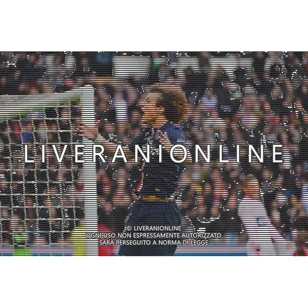 Joie PSG - David LUIZ - 18.01.2015 - Paris Saint Germain / Evian Thonon - 21eme journee de Ligue 1 Photo : Dave Winter / Icon Sport AG ALDO LIVERANI SAS ONLY ITALY