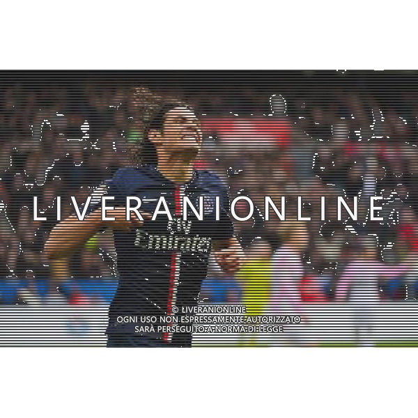 Joie PSG - Edinson CAVANI - 18.01.2015 - Paris Saint Germain / Evian Thonon - 21eme journee de Ligue 1 Photo : Dave Winter / Icon Sport AG ALDO LIVERANI SAS ONLY ITALY
