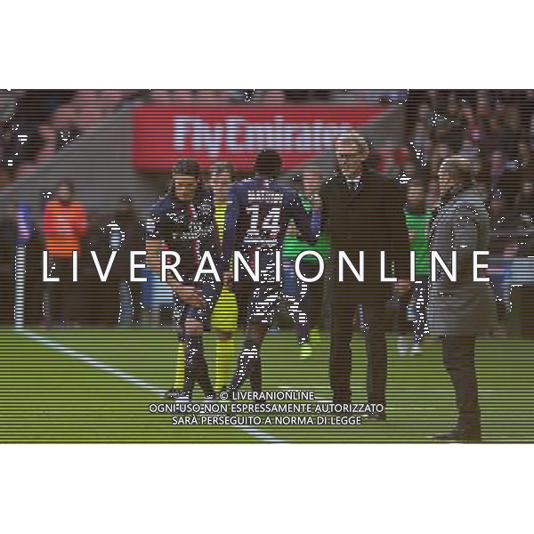 Edinson CAVANI / Blaise MATUIDI / Laurent BLANC - 18.01.2015 - Paris Saint Germain / Evian Thonon - 21eme journee de Ligue 1 Photo : Dave Winter / Icon Sport AG ALDO LIVERANI SAS ONLY ITALY