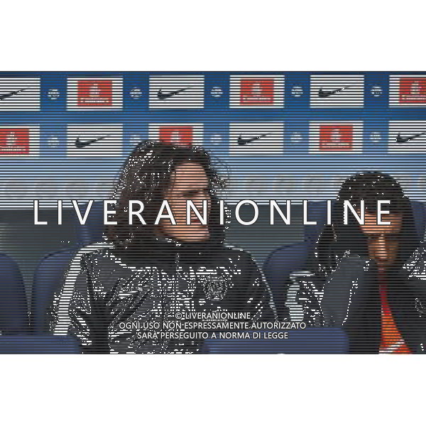 Edinson CAVANI / MARQUINHOS - 18.01.2015 - Paris Saint Germain / Evian Thonon - 21eme journee de Ligue 1 Photo : Dave Winter / Icon Sport AG ALDO LIVERANI SAS ONLY ITALY