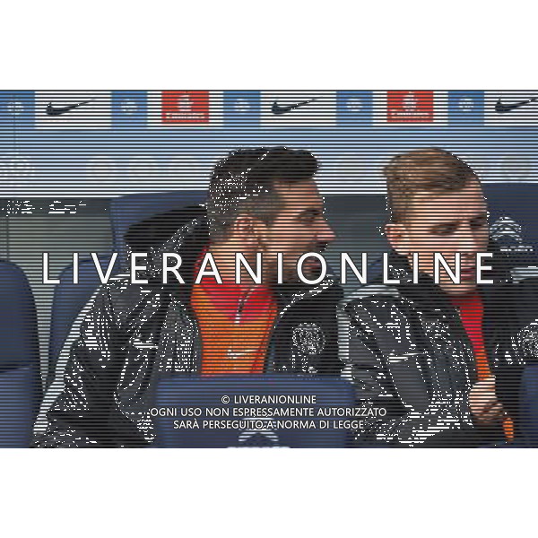 Ezequiel LAVEZZI / Lucas DIGNE - 18.01.2015 - Paris Saint Germain / Evian Thonon - 21eme journee de Ligue 1 Photo : Dave Winter / Icon Sport AG ALDO LIVERANI SAS ONLY ITALY