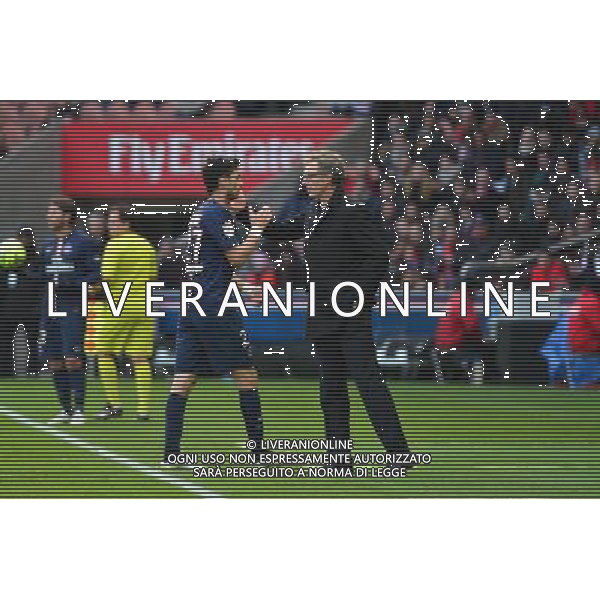 Javier PASTORE / Laurent BLANC - 18.01.2015 - Paris Saint Germain / Evian Thonon - 21eme journee de Ligue 1 Photo : Dave Winter / Icon Sport AG ALDO LIVERANI SAS ONLY ITALY