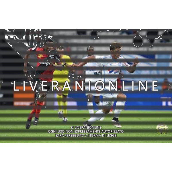 Moustapha DIALLO / Mario LEMINA - 18.01.2015 - Marseille / Guingamp - 21eme journee de Ligue 1 Photo : Gaston Petrelli / Icon Sport AG ALDO LIVERANI SAS ONLY ITALY