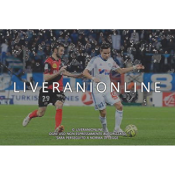Christophe KERBRAT / Florian THAUVIN - 18.01.2015 - Marseille / Guingamp - 21eme journee de Ligue 1 Photo : Gaston Petrelli / Icon Sport AG ALDO LIVERANI SAS ONLY ITALY