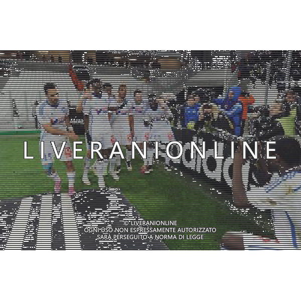Brice DJA DJEDJE / Jeremy MOREL / Giannelli IMBULA / Michy BATSHUAYI / Mario LEMINA / Andre Pierre GIGNAC / Benjamin MENDY - 18.01.2015 - Marseille / Guingamp - 21eme journee de Ligue 1 Photo : Gaston Petrelli / Icon Sport AG ALDO LIVERANI SAS ONLY ITALY
