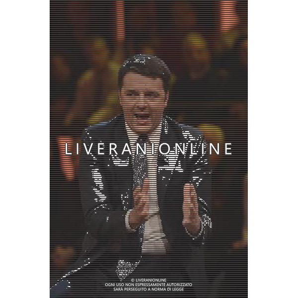 Il Premier Matteo Renzi ospite della trasmissione televisiva \'Quinta Colonna\' a Roma 19 gennaio 2014 ©Corradetti/Agenzia Aldo Liverani Sas