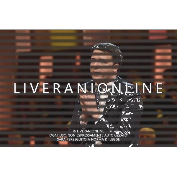 Il Premier Matteo Renzi ospite della trasmissione televisiva \'Quinta Colonna\' a Roma 19 gennaio 2014 ©Corradetti/Agenzia Aldo Liverani Sas