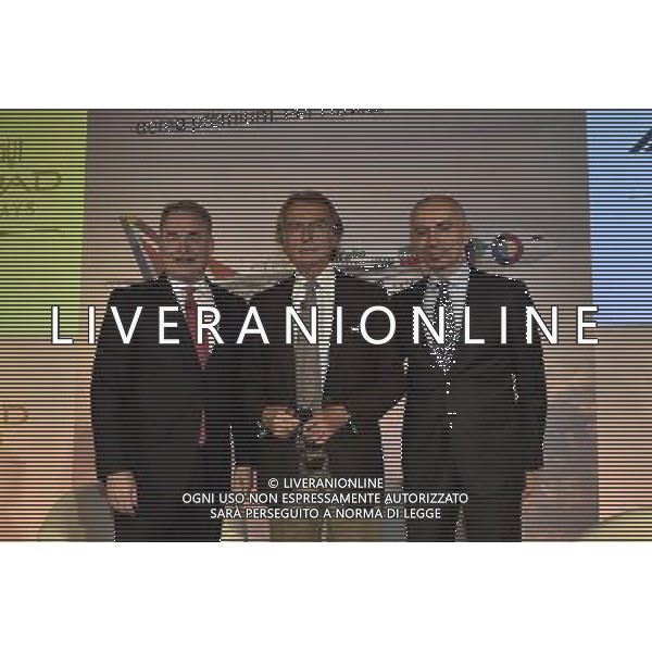 Conferenza stampa per la celebrazione del lancio della nuova Alitalia Hotel St. Regis Rome - Roma 20 gennaio 2015 nella foto: Luca Cordero di Montezemolo,Êpresidente Alitalia, Silvano Cassano, amministratore delegato di Alitalia, James Hogan, presidente e Ceo di Etihad aviation group e vice presidente di Alitalia ©Corradetti/Agenzia Aldo Liverani Sas 