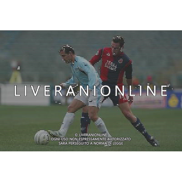 Roma 13/01/2005 Lazio-Cagliari Tim Cup 2004/2005 Nella foto: Filippini Antonio contro Sabato Rocco.* Ph Gianni Nucci/Aldo Liverani