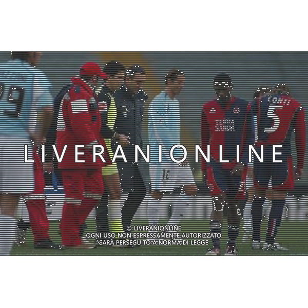Roma 13/01/2005 Lazio-Cagliari Tim Cup 2004/2005 Nella foto: Infortunio di Preschern Diego.* Ph Gianni Nucci/Aldo Liverani