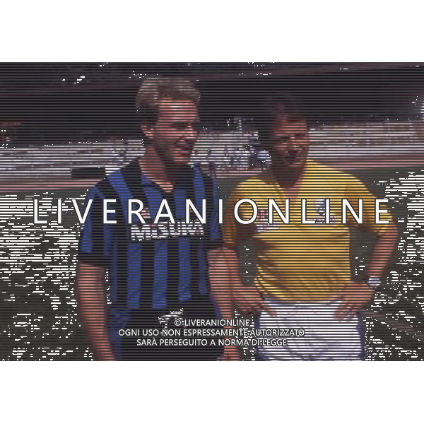 RETROSPETTIVA ILARIO CASTAGNER ALLENATORE NELLA FOTO ILARIO CASTAGNER CON KARL HEINZ RUMMENIGGE AG ALDO LIVERANI SAS
