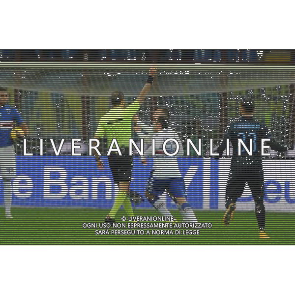 Inter vs Sampdoria Coppa Italia Tim Cup Ottavi di finale Stadio G.Meazza - San Siro Milano 21-01-2015 nella foto cartellino rosso per l\'espulsione di Krsticic foto Roberto Garavaglia - ag. Aldo Liverani sas