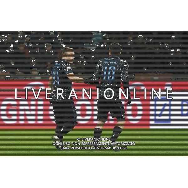 Inter vs Sampdoria Coppa Italia Tim Cup Ottavi di finale Stadio G.Meazza - San Siro Milano 21-01-2015 nella foto esultanza dopo il gol di Shaqiri del 1 a 0 Inter con Kovacic ©Garavaglia/AGENZIA ALDO LIVERANI SAS