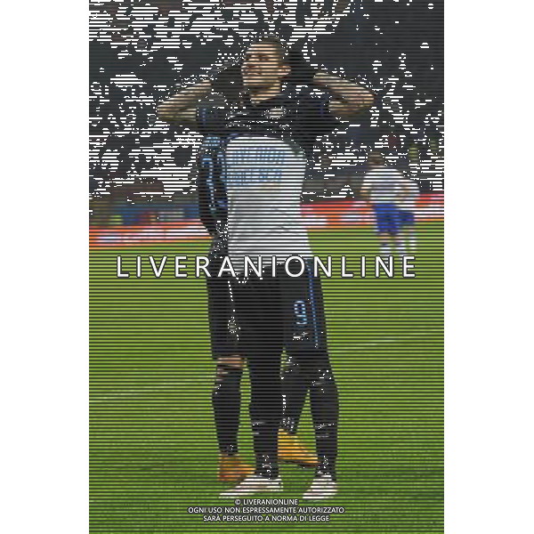 Inter vs Sampdoria Coppa Italia Tim Cup Ottavi di finale Stadio G.Meazza - San Siro Milano 21-01-2015 nella foto esultanza dopo il gol di mauro Icardi del 2 a 0 Inter con la maglietta con dedica alla figlia francesca appena nata ©Garavaglia/AGENZIA ALDO LIVERANI SAS