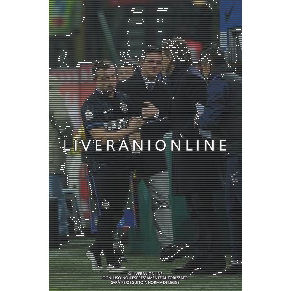 Inter vs Sampdoria Coppa Italia Tim Cup Ottavi di finale Stadio G.Meazza - San Siro Milano 21-01-2015 nella foto i complimenti di roberto Mancini a Shaqiri dopo la sostituzione ©Garavaglia/AGENZIA ALDO LIVERANI SAS