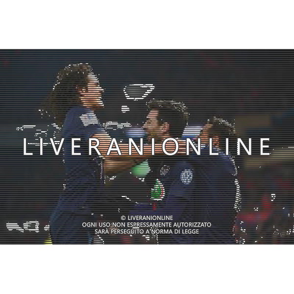 Joie Javier PASTORE / Edinson CAVANI - 21.01.2015 - Paris Saint Germain / Bordeaux - Coupe de France Photo : Dave Winter / Icon Sport AG ALDO LIVERANI SAS ONLY ITALY