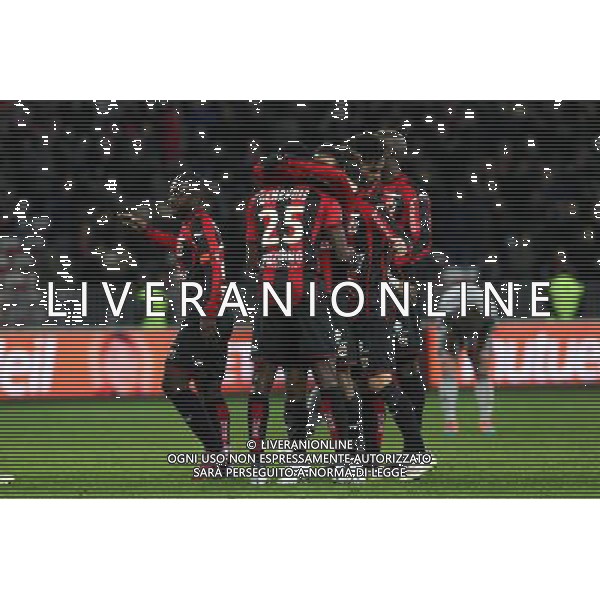 Joie Nice - Nampalys MENDY / Romain GENEVOIS / Jordan AMAVI / Albert RAFETRANAINA - 23.01.2015 - Nice / Marseille - 22eme journee de Ligue 1 Photo : Jean Christophe Magnenet / Icon Sport AG ALDO LIVERANI SAS ONLY ITALY