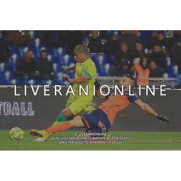 Johan AUDEL / Abdel EL KAOUTARI - 24.01.2015 - Montpellier / Nantes - 22eme journee de Ligue1 Photo : Nicolas Guyonnet / Icon Sport AG ALDO LIVERANI SAS ONLY ITALY