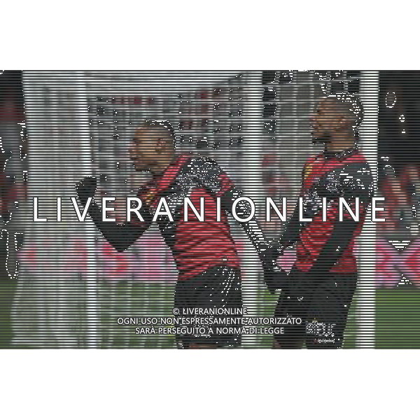 Christophe MANDANNE / Claudio BEAUVUE - 24.01.2015 - Guingamp / Lorient - 22eme journee de Ligue1 Photo : Vincent Michel / Icon Sport AG ALDO LIVERANI SAS ONLY ITALY