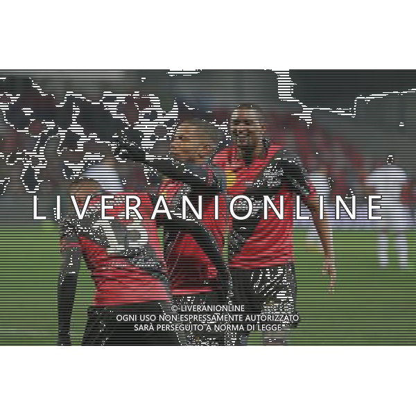 Moustapha DIALLO / Christophe MANDANNE / Claudio BEAUVUE - 24.01.2015 - Guingamp / Lorient - 22eme journee de Ligue1 Photo : Vincent Michel / Icon Sport AG ALDO LIVERANI SAS ONLY ITALY