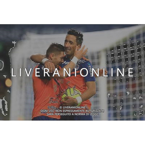 Joie Anthony MOUNIER / Lucas BARRIOS - 24.01.2015 - Montpellier / Nantes - 22eme journee de Ligue1 Photo : Nicolas Guyonnet / Icon Sport AG ALDO LIVERANI SAS ONLY ITALY