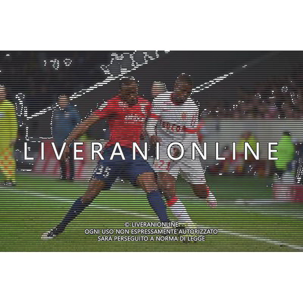 Kevin KOUBEMBA / Uwa Echiejile ELDERSON - 24.01.2015 - Lille / Monaco - 22eme journee de Ligue1 Photo : Dave Winter / Icon Sport AG ALDO LIVERANI SAS ONLY ITALY