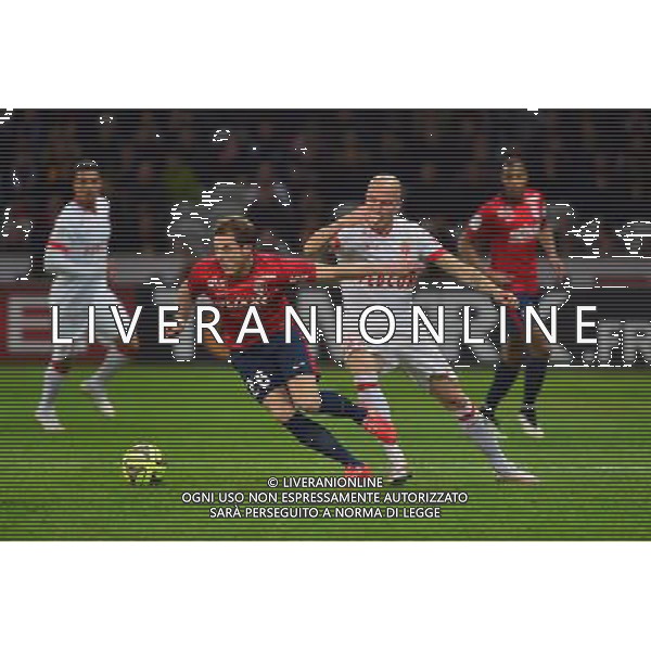 Nolan ROUX / Andrea RAGGI - 24.01.2015 - Lille / Monaco - 22eme journee de Ligue1 Photo : Dave Winter / Icon Sport AG ALDO LIVERANI SAS ONLY ITALY