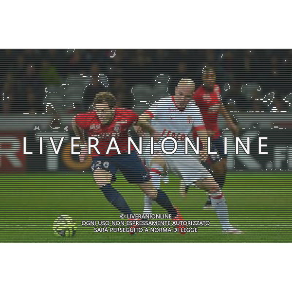 Nolan ROUX / Andrea RAGGI - 24.01.2015 - Lille / Monaco - 22eme journee de Ligue1 Photo : Dave Winter / Icon Sport AG ALDO LIVERANI SAS ONLY ITALY
