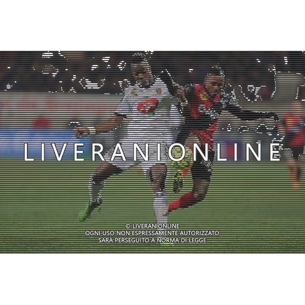 Christophe MANDANNE / Lamine KONE - 24.01.2015 - Guingamp / Lorient - 22eme journee de Ligue1 Photo : Vincent Michel / Icon Sport *** Local Caption *** AG ALDO LIVERANI SAS ONLY ITALY *** Local Caption *** AG ALDO LIVERANI SAS ONLY ITALY
