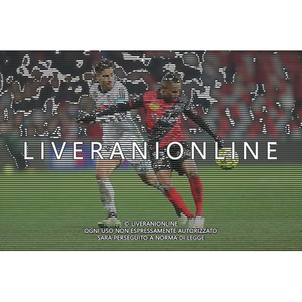 Christophe MANDANNE / Wesley LAUTOA - 24.01.2015 - Guingamp / Lorient - 22eme journee de Ligue1 Photo : Vincent Michel / Icon Sport *** Local Caption *** AG ALDO LIVERANI SAS ONLY ITALY *** Local Caption *** AG ALDO LIVERANI SAS ONLY ITALY