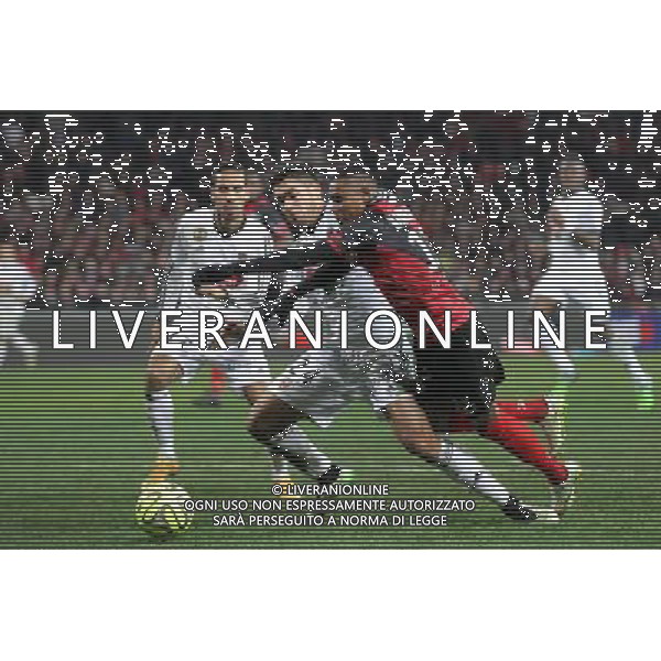 Christophe MANDANNE / Wesley LAUTOA - 24.01.2015 - Guingamp / Lorient - 22eme journee de Ligue1 Photo : Vincent Michel / Icon Sport *** Local Caption *** AG ALDO LIVERANI SAS ONLY ITALY *** Local Caption *** AG ALDO LIVERANI SAS ONLY ITALY
