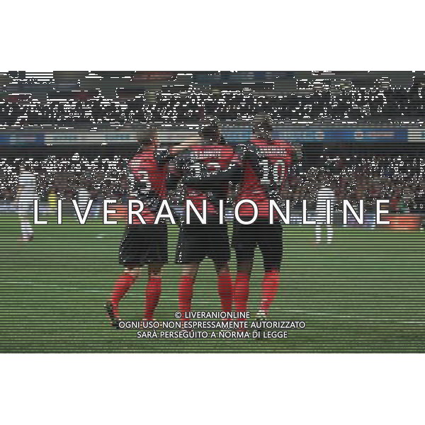 JOIE Claudio BEAUVUE / Younousse SANKHARE / Jeremy PIED - 24.01.2015 - Guingamp / Lorient - 22eme journee de Ligue1 Photo : Vincent Michel / Icon Sport *** Local Caption *** AG ALDO LIVERANI SAS ONLY ITALY *** Local Caption *** AG ALDO LIVERANI SAS ONLY ITALY