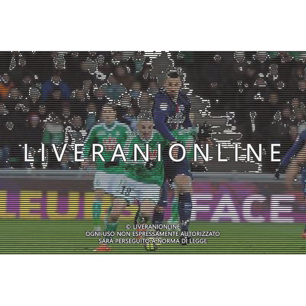 Fabien LEMOINE / Zlatan IBRAHIMOVIC - 25.01.2015 - Saint Etienne / PSG - 22eme journee de Ligue1 Photo : Jean Paul Thomas / Icon Sport AG ALDO LIVERANI SAS ONLY ITALY