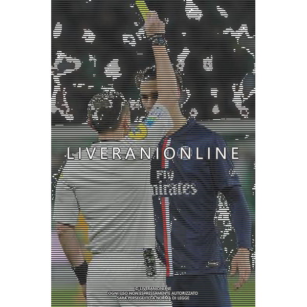 Ruddy BUQUET / Zlatan IBRAHIMOVIC - 25.01.2015 - Saint Etienne / PSG - 22eme journee de Ligue1 Photo : Jean Paul Thomas / Icon Sport AG ALDO LIVERANI SAS ONLY ITALY