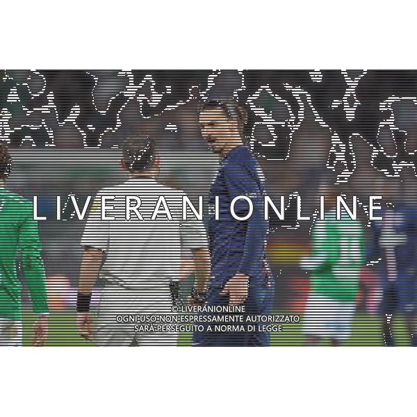 Ruddy BUQUET / Zlatan IBRAHIMOVIC - 25.01.2015 - Saint Etienne / PSG - 22eme journee de Ligue1 Photo : Jean Paul Thomas / Icon Sport AG ALDO LIVERANI SAS ONLY ITALY