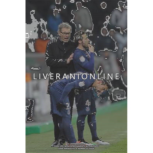 Laurent BLANC / Ezequiel LAVEZZI / Yohan CABAYE - 25.01.2015 - Saint Etienne / PSG - 22eme journee de Ligue1 Photo : Jean Paul Thomas / Icon Sport AG ALDO LIVERANI SAS ONLY ITALY