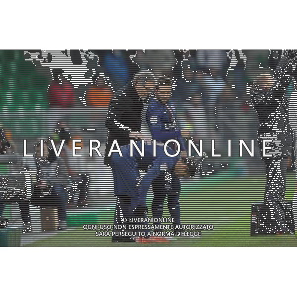 Laurent BLANC / Ezequiel LAVEZZI / Yohan CABAYE - 25.01.2015 - Saint Etienne / PSG - 22eme journee de Ligue1 Photo : Jean Paul Thomas / Icon Sport AG ALDO LIVERANI SAS ONLY ITALY
