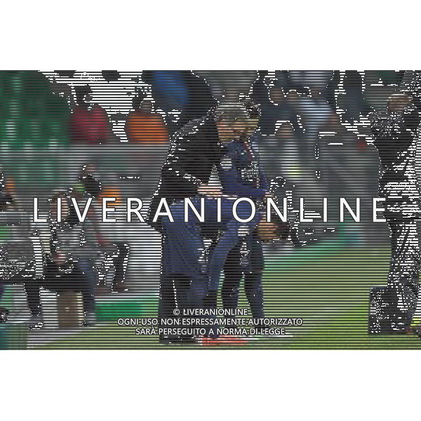 Laurent BLANC / Ezequiel LAVEZZI / Yohan CABAYE - 25.01.2015 - Saint Etienne / PSG - 22eme journee de Ligue1 Photo : Jean Paul Thomas / Icon Sport AG ALDO LIVERANI SAS ONLY ITALY