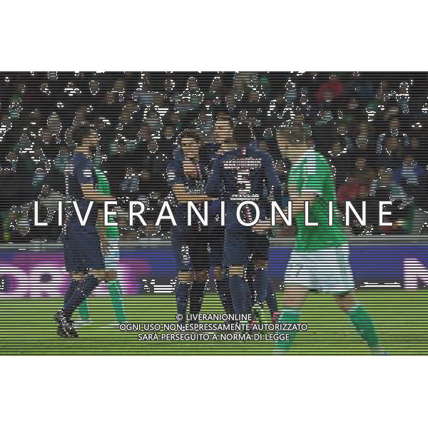 Edinson CAVANI / Zlatan IBRAHIMOVIC - 25.01.2015 - Saint Etienne / PSG - 22eme journee de Ligue1 Photo : Jean Paul Thomas / Icon Sport AG ALDO LIVERANI SAS ONLY ITALY