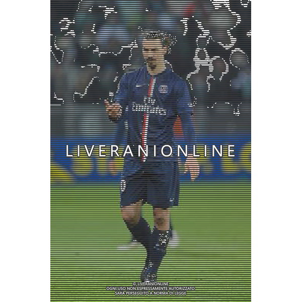 Zlatan IBRAHIMOVIC - 25.01.2015 - Saint Etienne / PSG - 22eme journee de Ligue1 Photo : Jean Paul Thomas / Icon Sport /Agenzia Aldo Liverani sas - ITALY ONLY - EDITORIAL USE ONLY