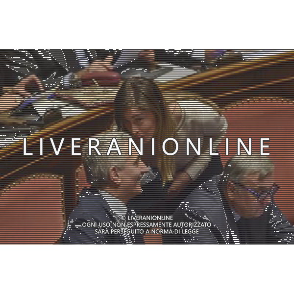 Roma - 27/01/2015 - Palazzo Madama - Discussione del disegno di legge: Disposizioni in materia di elezione della Camera dei deputati - nella foto: Maria Elena Boschi e Gaetano Quagliariello / Ph. Fabrizio Corradetti - Ag. Aldo Liverani Sas